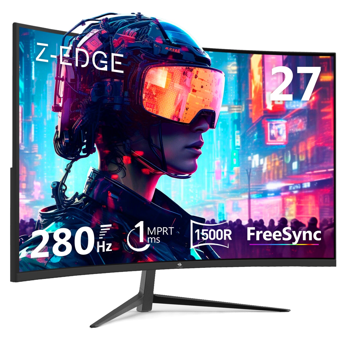 Z-Edge UG27P 27 インチ曲面ゲーミング モニター 240Hz 1ms 1920x1080 16:9 フレームレス、AMD Freesync プレミアムをサポート、DisplayPort および HDMI ポート付き