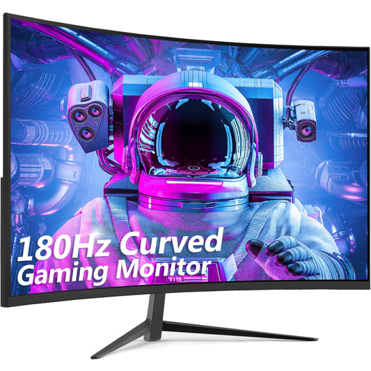 Z-Edge 24 Zoll gebogener Gaming-Monitor 180 Hz 1 ms MPRT, 16:9 Full HD LED-Monitor, VA-Panel, 300 cd/m² Helligkeit, FreeSync, HDMI DP-Anschluss, integrierte Lautsprecher – Schwarz 