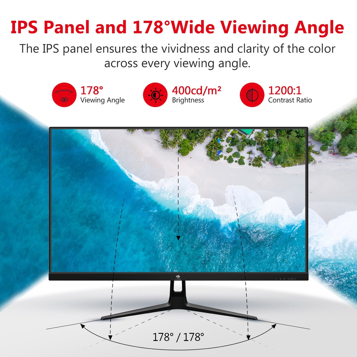 Refurbished: Z-EDGE 27 Inch 240Hz IPS Gaming Monitor 1ms 1920x1080 Frameless LED Gaming Monitor, AMD Freesync Premium DisplayPort HDMI