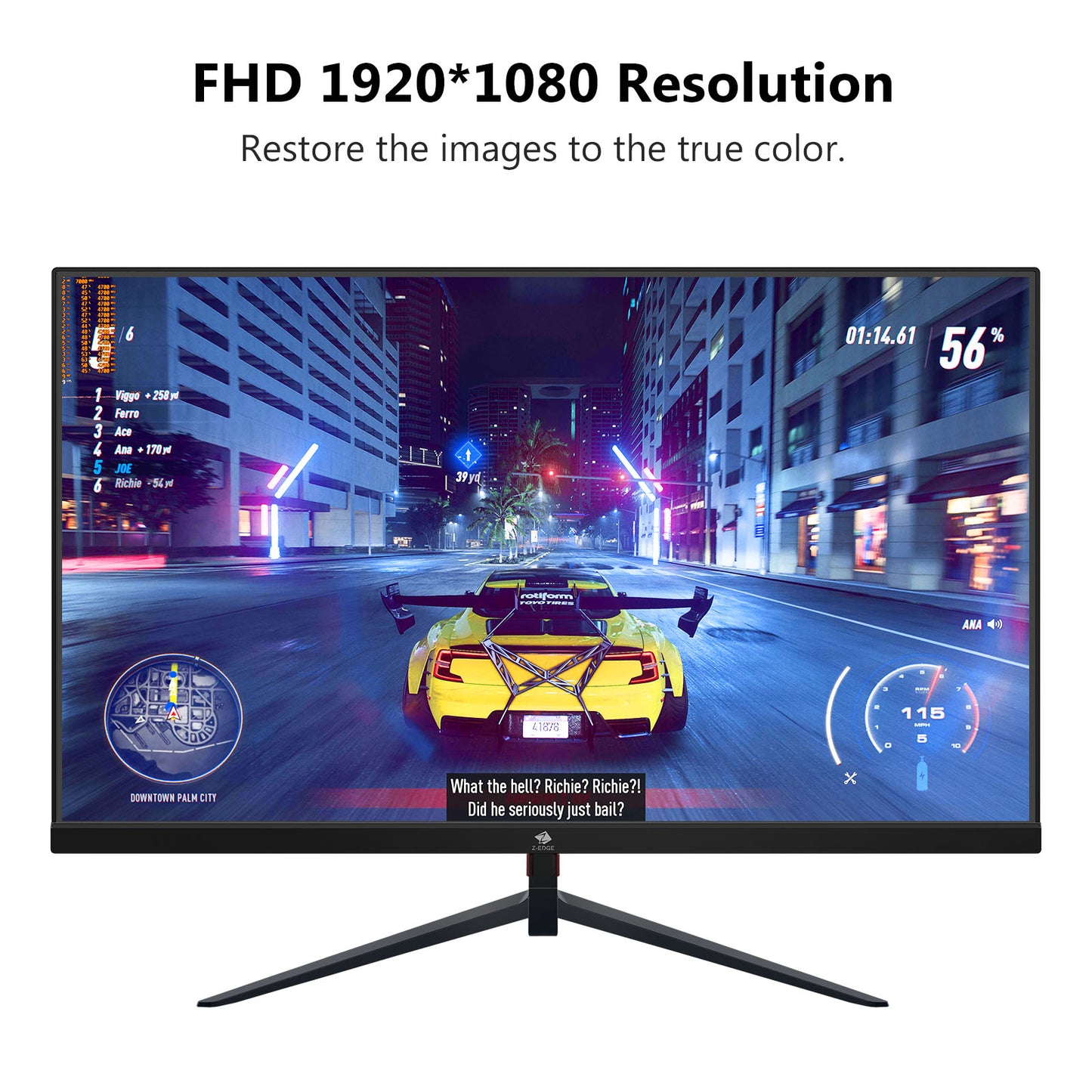 Z-EDGE UG25I 24.5 インチ 240Hz ゲーミング モニター 1ms フル HD LED モニター、AMD Freesync プレミアム、DisplayPort HDMI ポート、内蔵スピーカー