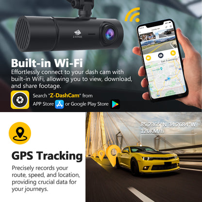 T3P 3-Channel Touch Screen 4K Dash Cam, 4K+1080P Front and Inside, 1600P+1080P+1080P Three Way Triple Car Camera, IR Night Vision, Super Capacitor, Support 512GB Max (64GB Card Included)