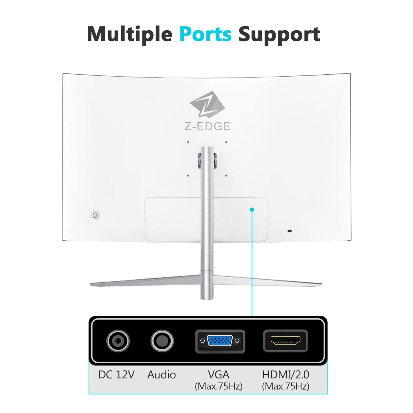 Refurbished: Z-Edge 27 Inch Curved Monitor FHD 75Hz 5ms Frameless Design, HDMI & VGA Port