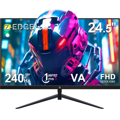 Z-EDGE UG25I 24.5 インチ 240Hz ゲーミング モニター 1ms フル HD LED モニター、AMD Freesync プレミアム、DisplayPort HDMI ポート、内蔵スピーカー