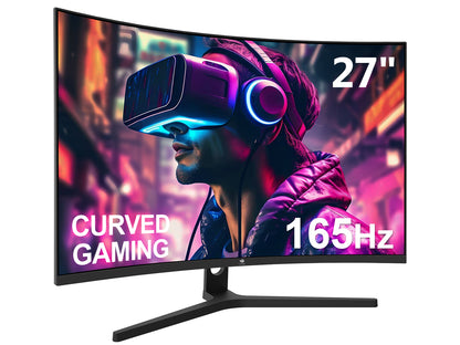 Z-EDGE 27" 165Hz Curved Gaming Monitor 1ms Full HD 1080P, FreeSync, HDMI & DisplayPort