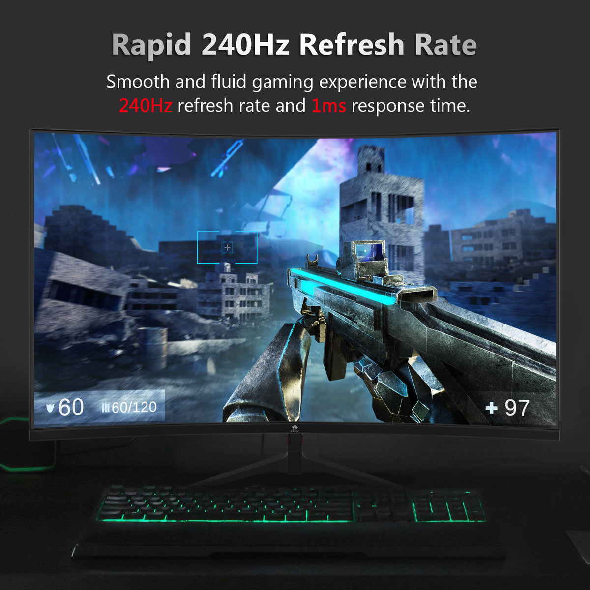 画面不具合Z-EDGE ゲーミングモニター 240Hz 27インチ UG27PJ - ディスプレイ