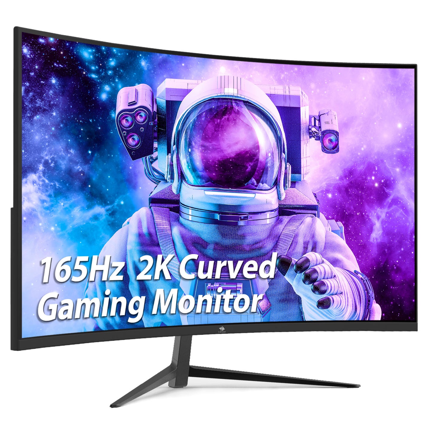 Z-EDGE 27 Inch QHD Curved Gaming Monitor 165Hz(DP) 144Hz(HDMI) 1ms 2K Resolution 2560x1440 Frameless LED Gaming Monitor, HDMI DisplayPort, Support Wall Mount