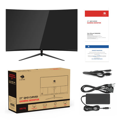 Refurbished: Z-EDGE 27 Inch Curved Gaming Monitor 165Hz(DP) 144Hz(HDMI) 1ms 2K Resolution 2560x1440 Frameless LED Gaming Monitor Support Wall Mount