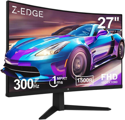 Z-Edge UG27P 27 インチ曲面ゲーミング モニター 240Hz 1ms 1920x1080 16:9 フレームレス、AMD Freesync プレミアムをサポート、DisplayPort および HDMI ポート付き