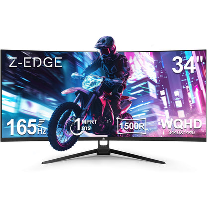 Refurbished: 34" Ultrawide 165Hz Curved Gaming Monitor 3440x1440 Resolution