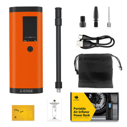 ZAI03 Portable Power Bank & 150PSI Air Inflator with Carrying Pouch