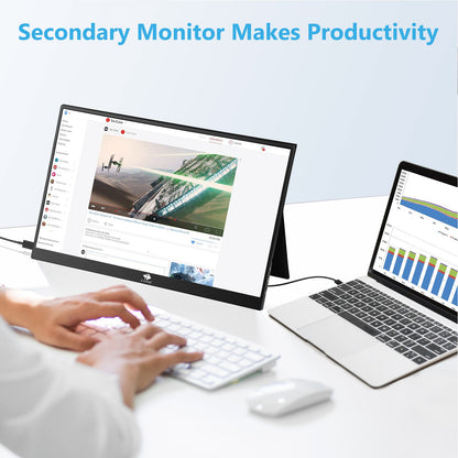 改装済み: 15.6 インチ IPS ポータブル モニター FHD 60Hz USB-C HDMI 磁気ケース付属