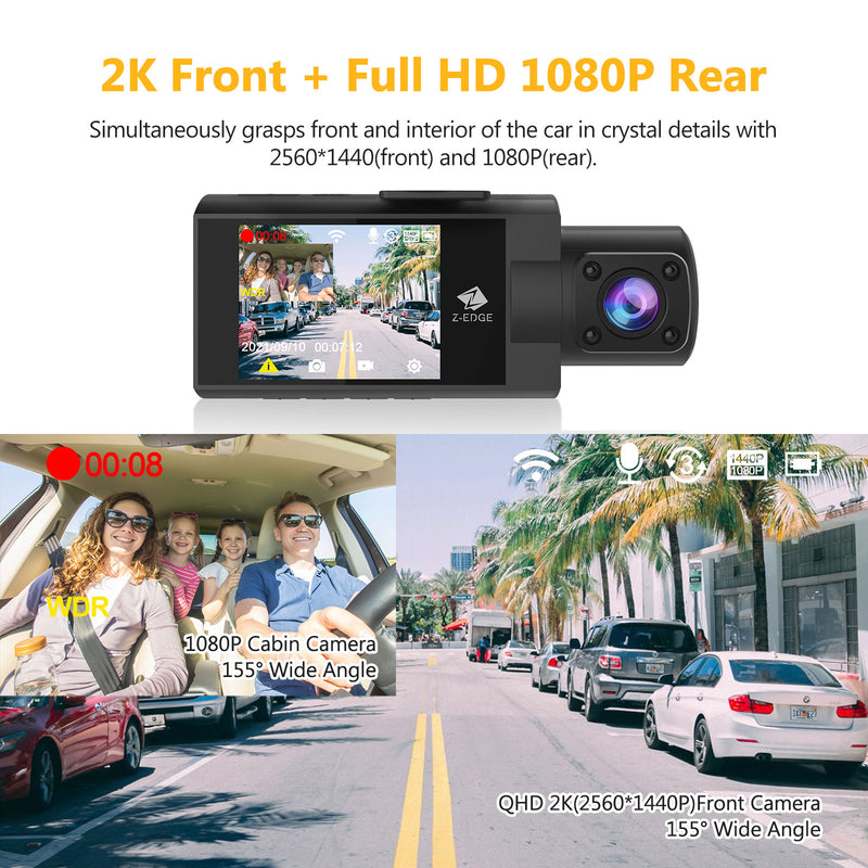 2 Inch Car DVR Full HD Car Camera 4K Dsah Cam Video Camera Dual