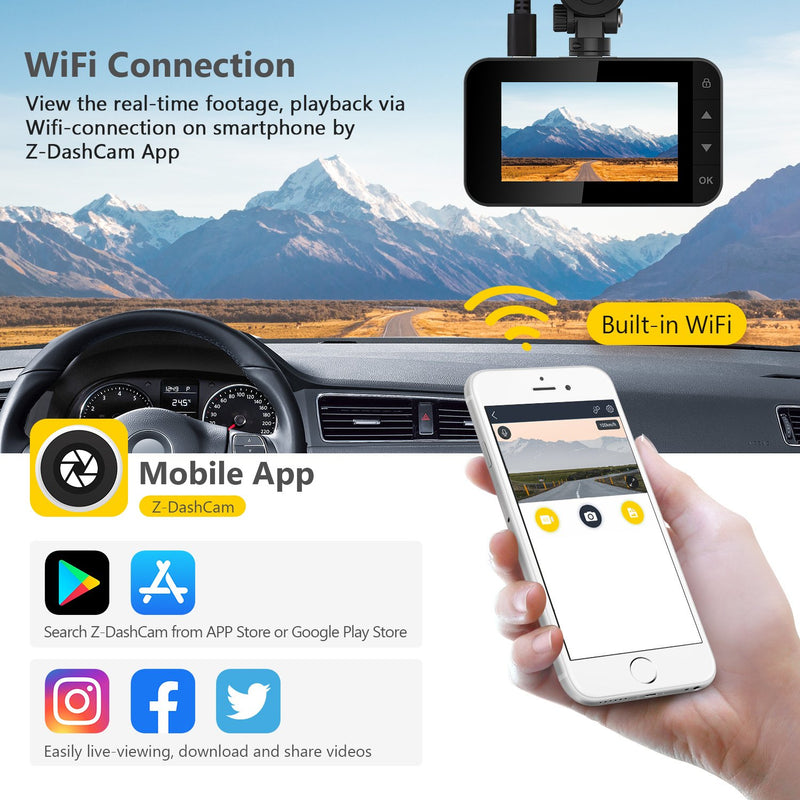 WiFi Connection and APP Guide - Arifayz Q4 Dual Dash Cam 