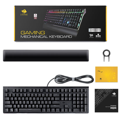 UK108 Mechanical Keyboard Gaming Keyboard 108 Keys with RGB Backlight and Palm Rest Keyboard Keyboard 