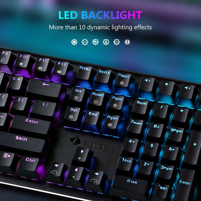 UK108 Mechanical Keyboard Gaming Keyboard 108 Keys with RGB Backlight and Palm Rest Keyboard Keyboard 