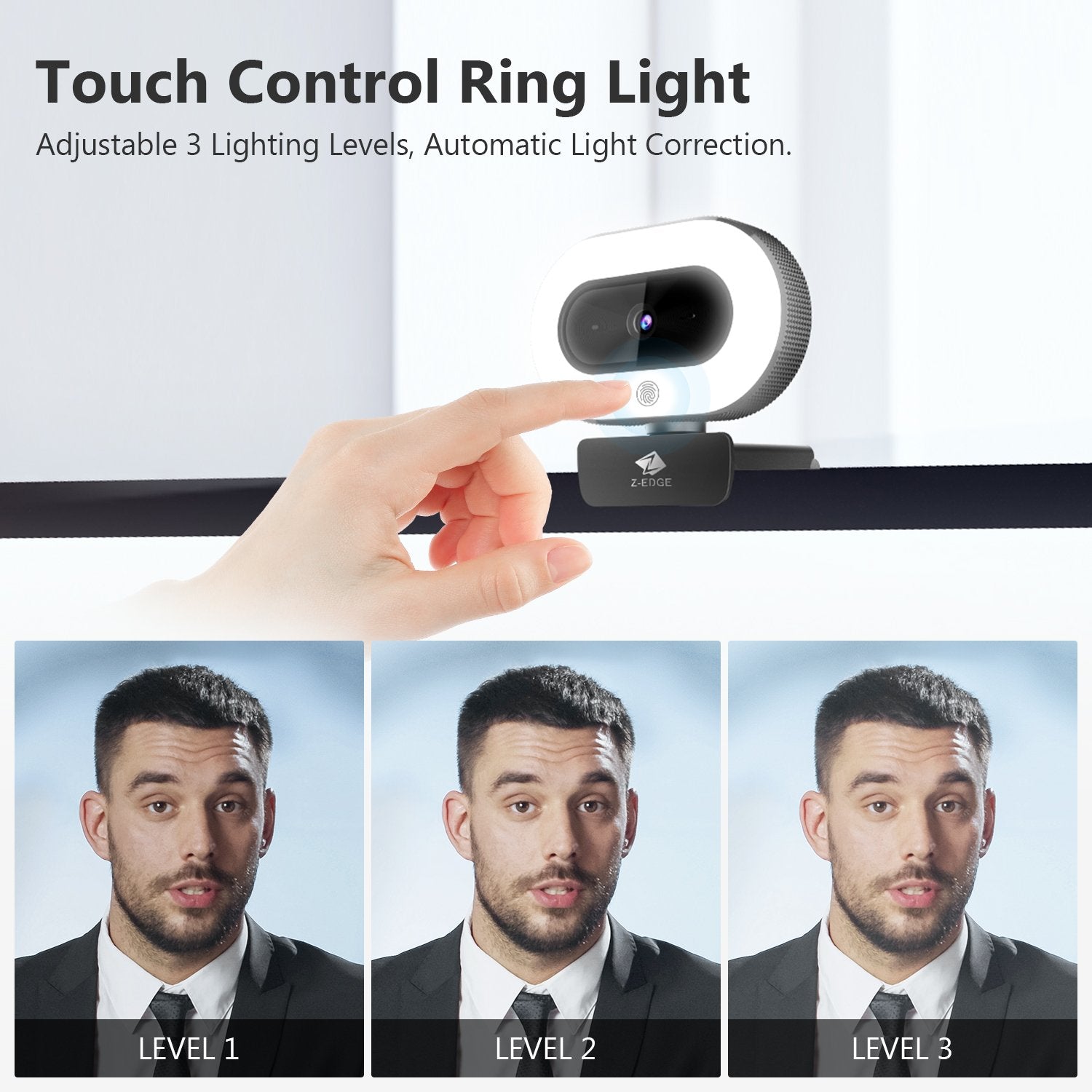 ZW560S Ring Light QHD 2K Stream Webcam 5.0 Mega pixels Webcam Webcam 